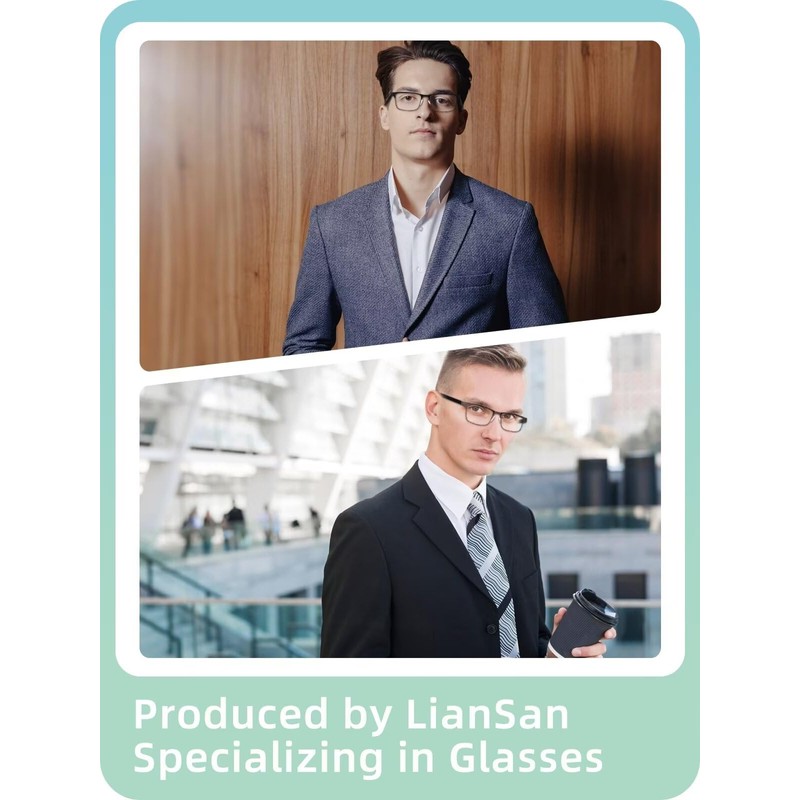 LianSan 2Pack Progressive Multifocus Reading Glasses - for Men Women,No-Line