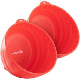 Poppstar Magnetic Tool Tray with High Rim (Round, Diameter 14.5 cm), Material: Plastic, Red