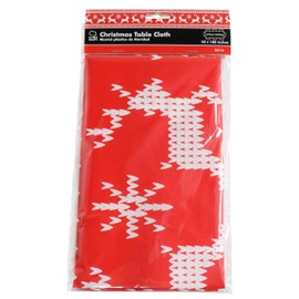 Chef Craft Christmas Sweater Tablecloth, 52x108 Inches, Red & White