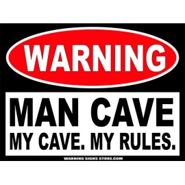 Warning Signs Store Man Cave Sticker - My Cave My Rules Funny  6" Door Window Stickers 2 pack #236