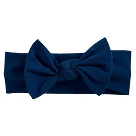 BABYGIZ Baby Girl Headbands-Infant,Toddler Cotton Handmade Hairbands with Bows Child Hair Accessories (Navy Blue)