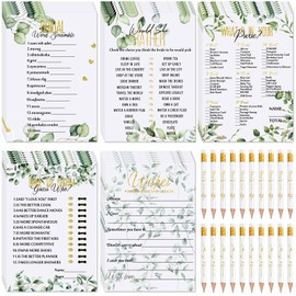 Outus 220 Pieces Bridal Shower Game Set - Fun Wedding Games Cards Supplies and Pencils Activity Accessories for Bride Groom Bachelorette Party Wedding Favors