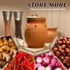 Dheureka Garlic Keeper with Wooden Lid, 19 oz Clay Garlic