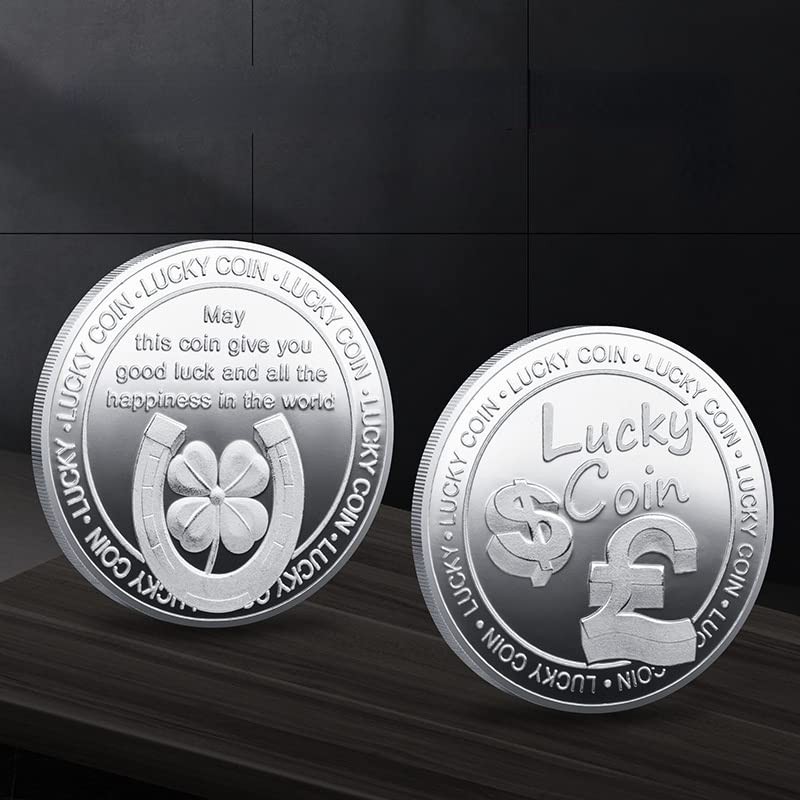 1 PCS Lucky Coin Horseshoe and Four Leaf Clover Souvenirs
