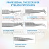 ZAMAHA UK Lash Eyelash Extension Tweezers Set of 5, Japanese
