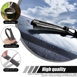 RiuCrepian Pack of 6 Windscreen Wiper Rubber, Sold by the Metre, Universal Windscreen Wiper Rubber, Replacement for All Windscreen Wipers (800 mm)