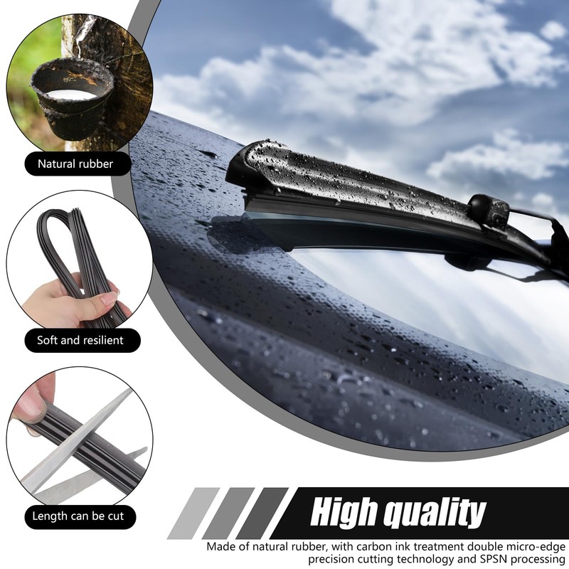 RiuCrepian Pack of 6 Windscreen Wiper Rubber, Sold by the