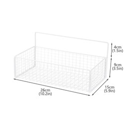 Gzsekken Wall Storage Basket Black Metal Wire Storage Baskets No Drill installation Bathroom Basket Small Pantry Baskets for Cabinets, Pantry, Closets,Bathroom, Kitchen,Bedroom/1Pack White-Small
