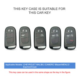 ELOHEI Key Fob Cover Case for Jeep Dodge Charger Challenger Dart Grand Cherokee Wrangler Compass Cherokee Renegade Patriot Grand Comander 5 Buttons Protector(Gold Edge Black)