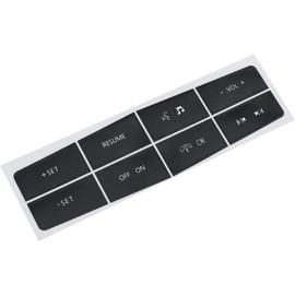 Generic BIBFXAA Dash Button Repair Kit Steering Wheel Control Button Worn Peeling Repair Kit Decals Stickers for Ford Mustang 2010 2011 2012 Car Accessories, Black