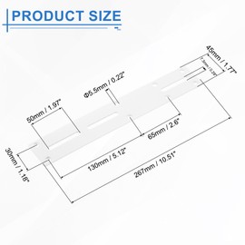 sourcing map Straight Steel Flat Plate, 2Pcs 267x45mm - Heavy Duty Mending Plate with Holes, Metal Reinforcement Mounting Plate Joining Bracket with Screws for Repair Framing Gazebo (White)