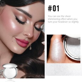 Maquillaje de resaltado facial con brillo perla y hielo blanco, polvo de contorno que deja un brillo ligero y saludable, maquillaje de resaltado facia