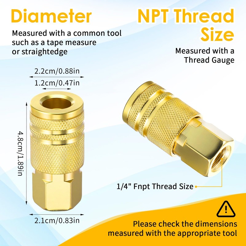 Meyeyaia 45pcs Air Coupler & Plug Kit,1/4”NPT Air Tool Fittings