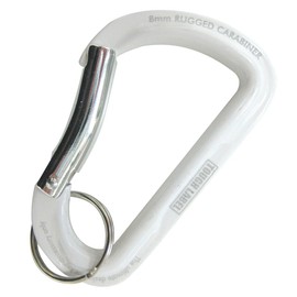 TouGH Label VEX-145 Carabiner, Rudged 0.3 inches (8 mm), White x Silver