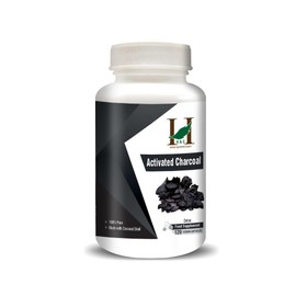 H&C Activated Charcoal Capsules - 350mg, 120 Capsules | Coconut Shell Charcoal | Detox