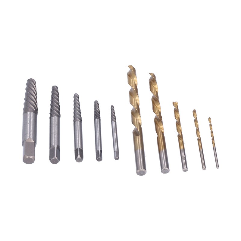 10Pcs Screw Extractor Drill Bit 4241 HSS Left Hand Damaged