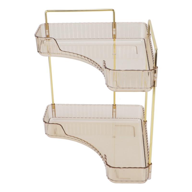 2 Tier Corner Bathroom Countertop Organizer Space Saving Easy Assembly