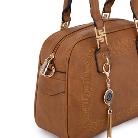 Montana West Crossbody Satchel Bag Small Top Handle Purse Barrel Handbag Tote Hobo Designer Gift Brown MWC-S041LBR