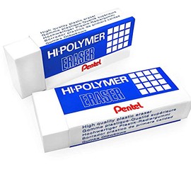 Pentel - Hi-Polymer Jumbo Plastic Rubbers Erasers - White (2)