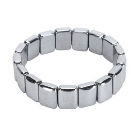 Terahertz Rectangle Bead Bracelet Energy Stone Fashion Unisex Terahertz Elastic Bracelet 0.63 X 0.47in