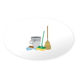 CafePress Cleaning Supplies Sticker Oval Car Bumper Sticker