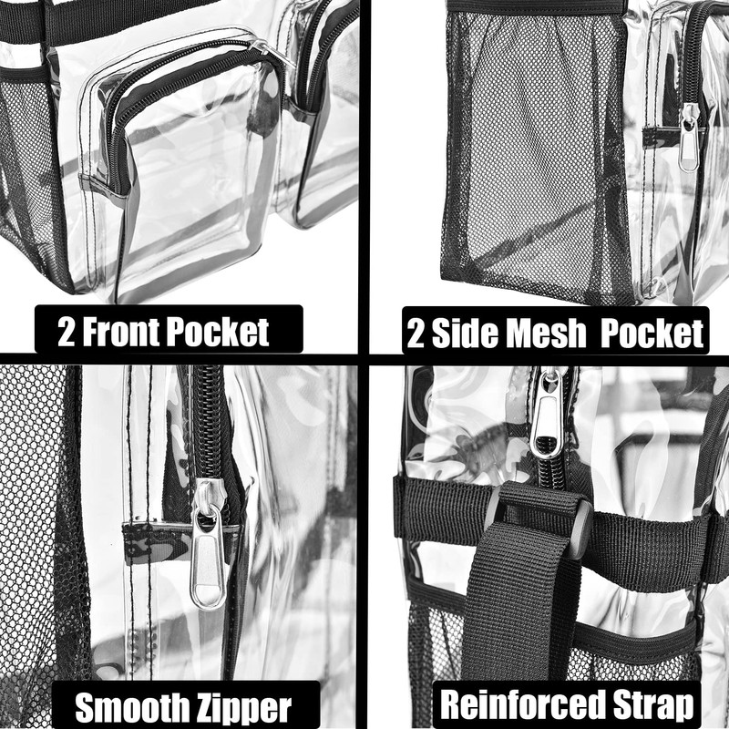 Oraben Clear Bag for Stadium Events 12x6x12 Gym Totes Clear