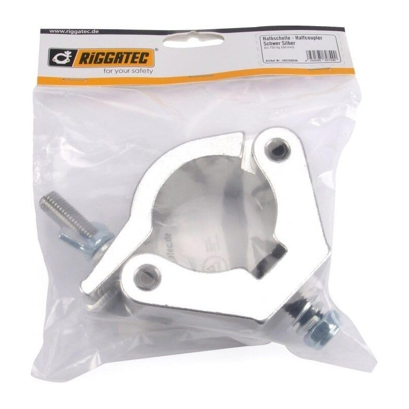 Riggatec Half Clamp - Half Coupler Heavy Silver up to