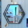 kepptory 39 inch Large Gaming Floating Shelves with LED Lights,