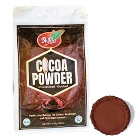 Cocoa Powder Unsweetened, Shifaa Alkalized - Reddish Brown:10-12% | Rich in Antioxidants, High Fibre & Protein | No Sugar Added | Vegan, Non-GMO | Halal & Kosher | For Baking, Drinks, Desserts – 16oz