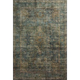 Loloi II Anniston Collection ANS-05 Lagoon/Multi 5'-0" x 7'-6" Machine Washable Area Rug