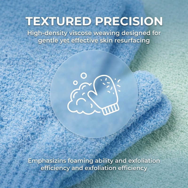 Body Exfoliating Gloves Back Scrubber Set, Exfoliating Shower Towel Body