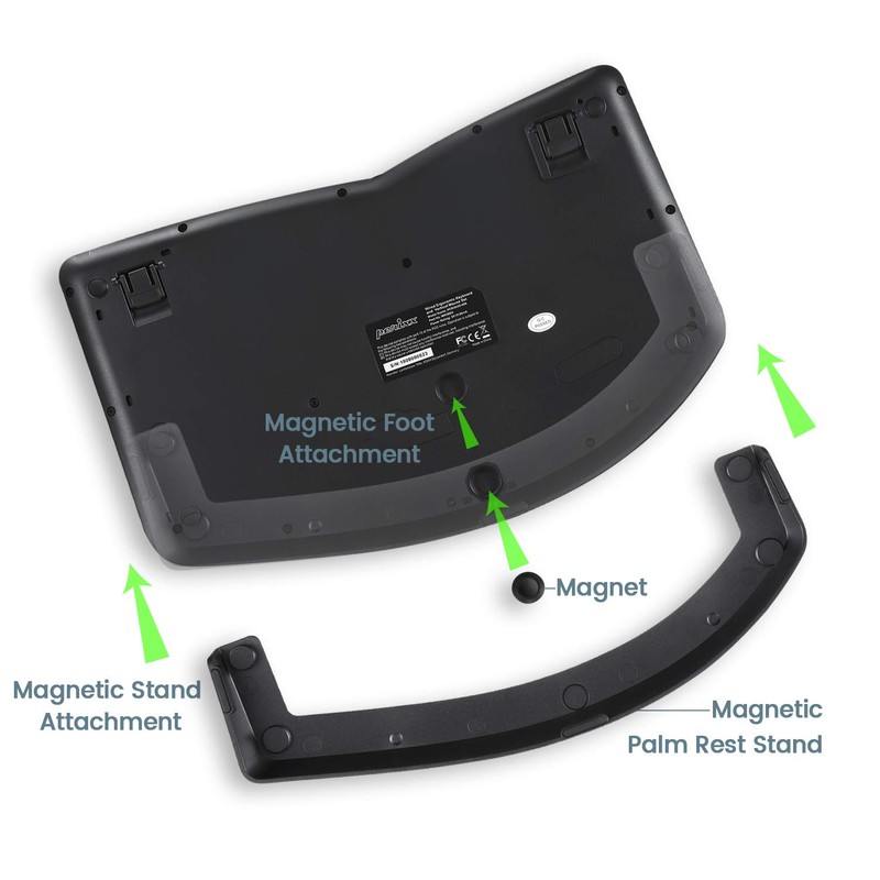 Perixx PERIDUO-606 Wireless Mini Ergonomic Keyboard with Portable Vertical Mouse