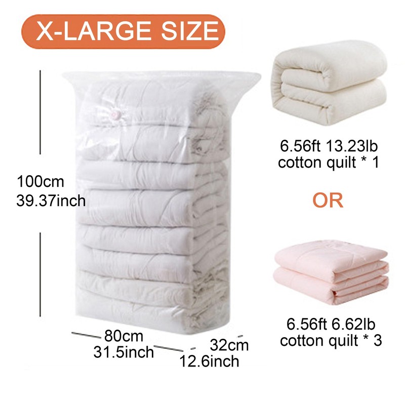 3 Pack No Pump Vacuum Storage Bags, Press and Seal