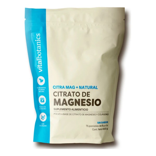 Citrato De Magnesio En Polvo Con Colgeno Hidrolizado Puro 600g