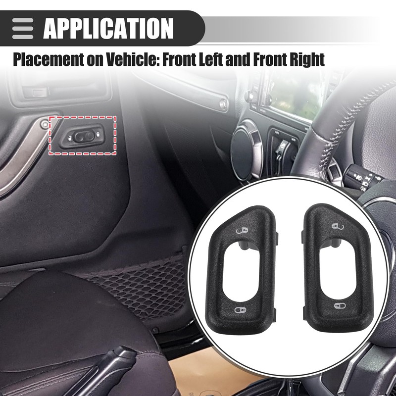 A ABSOPRO Jeep Wrangler JK 11-18 Door Switch Cover Black
