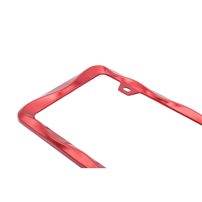 Creathome 3D Curly Wave Pattern Shining Red License Plate Frame
