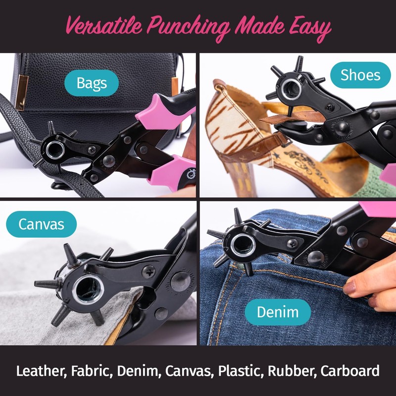 Precision Leather Hole Punch Tool, Best for Belts, Fabric, Leather