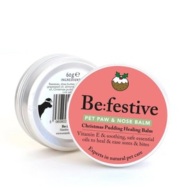 Be:Loved Be:Festive Pet Paw & Nose Balm – 60g – Christmas Pudding Scented Healing Balm – Moisturizing Support for Scrapes, Bites & Dry Noses