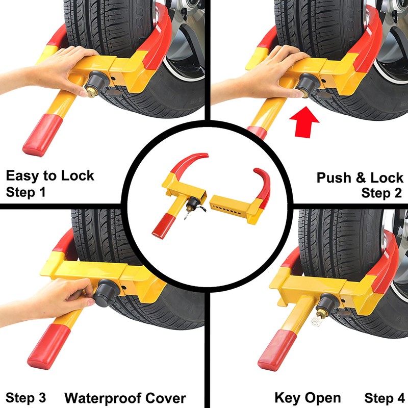 KAYCENTOP Universal Wheel Lock, Security Trailer Wheel Lock, Tire Lock
