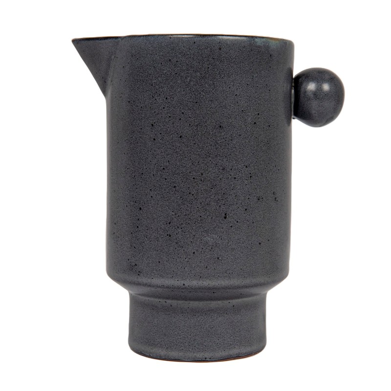 Creative Co-Op Modern Small Stoneware Pitcher or Vase, Charcoal Grey