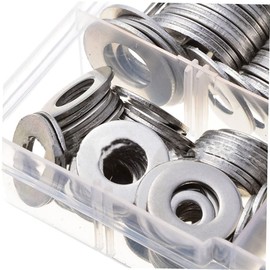 Ciieeo 1 Set Stainless Steel Washer Flat Gaskets for Sump Plugs Fuel and Hydraulic Fittings Premium Washers Assortment with Storage Box