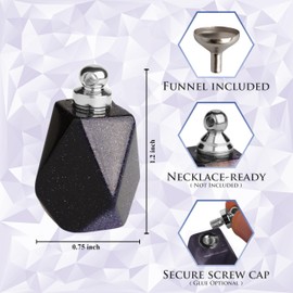 BOHO GARDEN Crystal Keepsake Urn - Wearable Small Container for Ashes, Memorial Urns Made from Real Crystal Material - Includes Spoon, Stick, Funnel & Storage Box (Blue Goldstone (Silver))