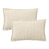 MIULEE Cream White Corduroy Decorative Throw Pillow Covers Pack of