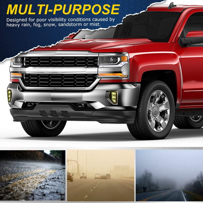 ALLGOOD LED Fog Lights w/Bulbs, Compatible with Chevy Silverado 1500