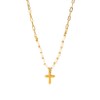 Girlssory Women's Cross Pendant Necklace Pearl Beaded Choker Necklace Simple