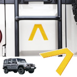 Bekantogy Car Trunk Door Inverted Letter A Sticker Compatible with Ineos Grenadier 2020-2024 Trunk Door Decorative Stickers Tailgate Side V-Shaped Stickers Accessories ((Soft Carbon Fibers/Yellow)