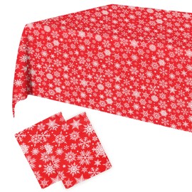 PHOGARY 2 Pack Snowflake Swirls Tablecloths, Snowflake Disposable Rectangular Table Covers, 54 x 107 Tablecovers for Thanksgiving Christmas Winter Holiday Parties Supplies
