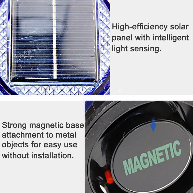 Solar Strobe Warning Light with Strong Magnetic Base LED Warning