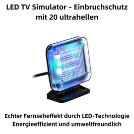 H13CS LED TV Simulator - Burglary Protection & Home Security with 20 Ultra Bright LEDs, Light Simulation for Burglary Deterrent, 9 V/300 mW TV Aproppe