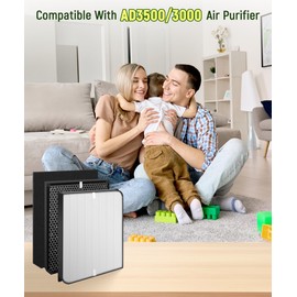 7-Pack AD3500 Replacement Filter Compatible with AirDoctor 3000 Series Air Purifier, fits Model 3000 3500 3500i, Includes 1 Premium Filter + 2 Carbon Filters + 4 Pre-Filters, # ADF3001 ADF3002 ADF3003